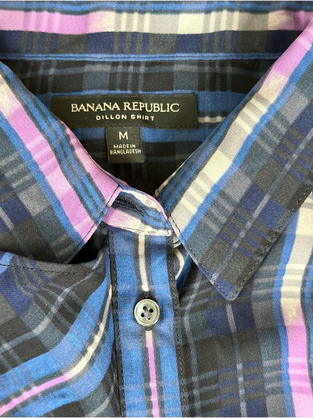 Banana Republic Dillon Shirt Womens Medium Plaid Ruffled Long Sleeve Peasant NEW